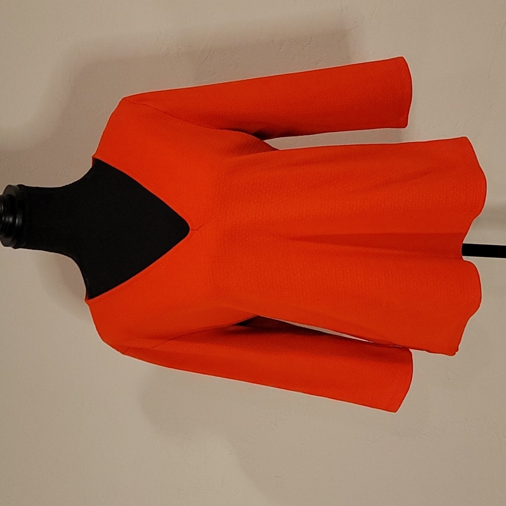 Ann Taylor Factory VNeck Top Tangerine 3/4 sleeve
